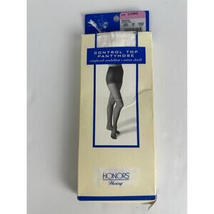 Honors Hosiery Control Top Pantyhose Sandalfoot, White Size Long